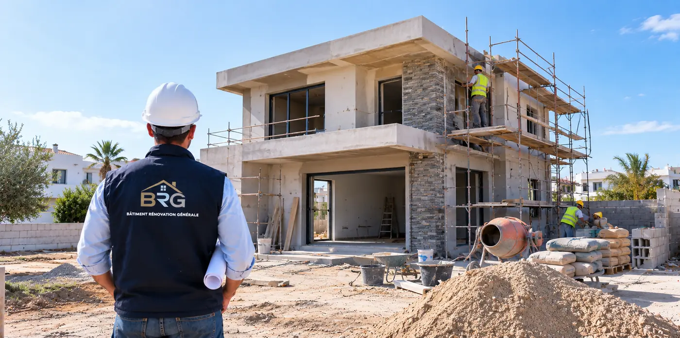 Chantier de construction d'une villa